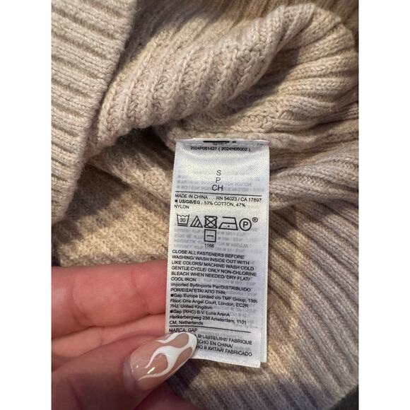 Gap Cashsoft Oatmeal Sweater Vest Cotton Blend Small Quiet Luxury - Picture 4 of 5